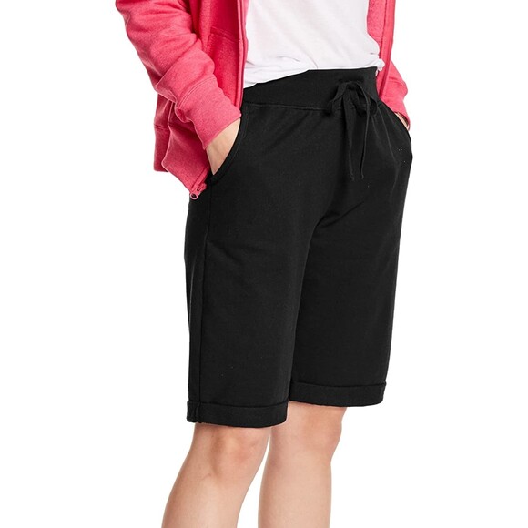 Hanes French Terry Bermuda Pocket Shorts 11" Sz M - Picture 1 of 6